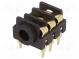 Zásuvka  Jack 3,5mm  zásuvka  stereo  s vypínačem  THT  zlacený