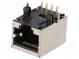 Zásuvka  RJ45  PIN  8  stíněný  Uspořádání výv  8p8c  THT