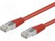 Patch cord  F/UTP  5e  lanko  CCA  PVC  červená  0,25m  26AWG