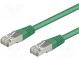 Patch cord  F/UTP  5e  lanko  CCA  PVC  zelená  10m  26AWG  tienený