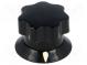 Knoflík  s ukazatelem  ABS  Pr.hříd  6mm  Ø19x16mm  černá