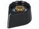Knoflík  s ukazatelem  plast  Pr.hříd  6mm  Ø28x17mm  černá