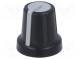Knoflík  miniaturní  ABS  Pr.hříd  6mm  Ø16x16mm  černá