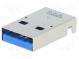 Zástrčka  USB A  na PCB  SMT  vodorovné  V  USB 3.0  zlacený