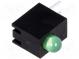 LED  zakrytovaný  zelená  3mm  Poč.diod 1  20mA  80°  1,6÷2,6V