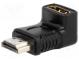 Adaptér  HDMI zásuvka 90°,HDMI vidlice  černá