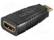 Adaptér  HDMI zásuvka,mini HDMI vidlice  černá