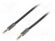 Kabel  zlacený  Jack 3,5mm 3pin vidlice,z obou stran  1m  černá