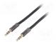 Kabel  zlacený  Jack 3,5mm 3pin vidlice,z obou stran  2m  černá