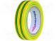 Páska  elektroizolační  W  15mm  L  10m  Thk  0,15mm  žluto-zelená
