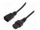 Kabel  IEC C13 zásuvka,IEC C14 vidlice  PVC  1,5m  černá  10A
