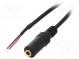 Kabel  zlacený  Jack 3,5mm 3pin zásuvka,vodiče  0,8m  černá