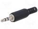 Zástrčka  Jack 3,5mm  vidlice  stereo  s vývodkou  přímý  na kabel