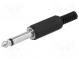 Zástrčka  Jack 6,3mm  vidlice  mono  s vývodkou  přímý  na kabel