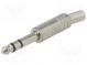 Zástrčka  Jack 6,3mm  vidlice  stereo  s vývodkou  přímý  na kabel