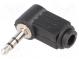 Zástrčka  Jack 3,5mm  vidlice  stereo  úhlové 90°  na kabel