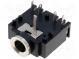 Zásuvka  Jack 3,5mm  zásuvka  stereo  s vypínačem  úhlové 90°  THT