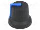 Knoflík  s ukazatelem  pryž,plast  Pr.hříd  6mm  Ø16,8x14,5mm