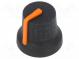 Knoflík  s ukazatelem  pryž,plast  Pr.hříd  6mm  Ø16,8x14,5mm
