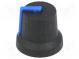 Knoflík  s ukazatelem  pryž,plast  Pr.hříd  6mm  Ø16,8x14,5mm