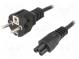 Kabel  CEE 7/7 (E/F) vidlice,IEC C5 zásuvka  PVC  1,5m  černá