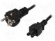 Kabel  CEE 7/7 (E/F) vidlice,IEC C5 zásuvka  PVC  1,8m  černá