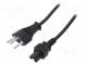 Kabel  IEC C5 zásuvka,vidlice SEV-1011 (J)  PVC  1,8m  černá