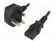 Kabel  BS 1363 (G) vidlice,IEC C13 zásuvka  PVC  1,5m  černá