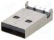 Zástrčka  USB A  na PCB  SMT  PIN  4  vodorovné  V  USB 2.0  zlacený