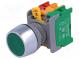 Přepínač  tlačítkový  Stab.pol  1  NC + NO  3A/230VAC  22mm  zelená