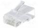 Zástrčka  RJ45  Kat  6a  nestíněné  zlacený  Uspořádání výv  8p8c
