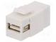 Zásuvka  adaptér  zásuvka x2  USB A zásuvka,USB B zásuvka  přímý