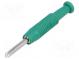 Zástrčka  banánek 2mm  6A  60VDC  zelená  niklovaný  Celk.dél  37mm