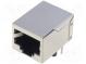 Zásuvka  RJ45  PIN  8  stíněný  Uspořádání výv  8p8c  THT