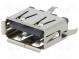 Zásuvka  USB A  na PCB  THT  PIN  4  přímý  V  USB 2.0  zlacený  černá