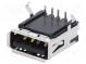 Zásuvka  USB A  na PCB  THT  PIN  4  úhlové 90°  stíněný  V  USB 2.0