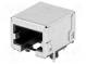 Zásuvka  RJ45  PIN  8  Kat  5e  stíněný  zlacený  THT  úhlové 90°