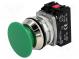Přepínač  tlačítkový  1-polohové  NC + NO  30mm  zelená  IP56