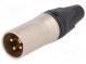 Zástrčka  XLR  vidlice  PIN  3  přímý  stíněný  na kabel  pájení  5A