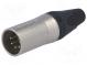 Zástrčka  XLR  vidlice  PIN  5  přímý  na kabel  pájení  7,5A  1mm2