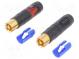 Zástrčka  RCA  vidlice  přímý  pájení  zlacený  na kabel  3÷7,3mm