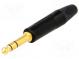 Zástrčka  Jack 6,3mm  vidlice  stereo  přímý  na kabel  pájení