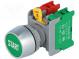Přepínač  tlačítkový  1-polohové  NC + NO  3A/230VAC  22mm  zelená