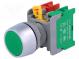 Přepínač  tlačítkový  1-polohové  NC + NO  3A/230VAC  22mm  zelená