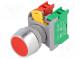 Přepínač  tlačítkový  1-polohové  NC + NO  3A/230VAC  22mm  IP65