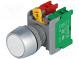 Přepínač  tlačítkový  1-polohové  NC + NO  3A/230VAC  22mm  bílá