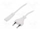 Kabel  CEE 7/16 (C) vidlice,IEC C7 zásuvka  PVC  1,8m  bílá  2,5A