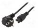 Kabel  CEE 7/7 (E/F) úhlová vidlice,IEC C5 zásuvka  PVC  1m