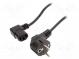 Kabel  CEE 7/7 (E/F) úhlová vidlice,IEC C13 zásuvka 90°  PVC