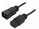 Kabel  IEC C19 zásuvka,IEC C20 vidlice  PVC  1,5m  černá  16A